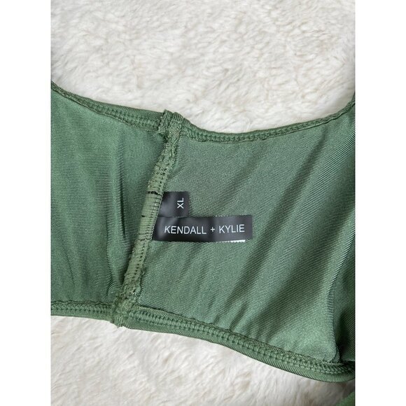 Kendal & Kylie Smocked Green Swim Top Size X-Large - Picture 7 of 7